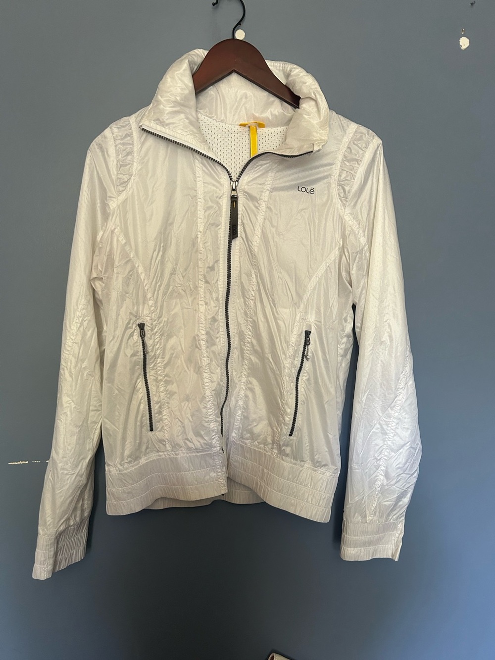 Lole Women's White Lightweight Packable Zip Jacket